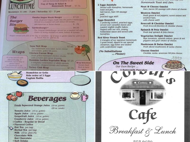 Corbin's Menu