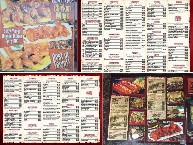 Rudy's Mexican Grill Menu