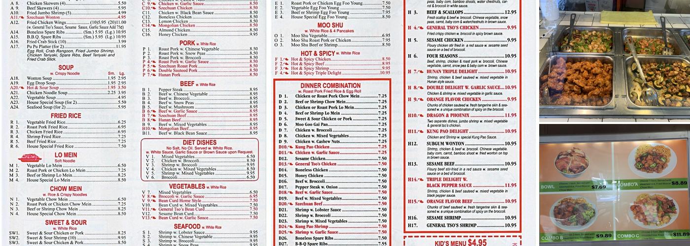 China King Menu