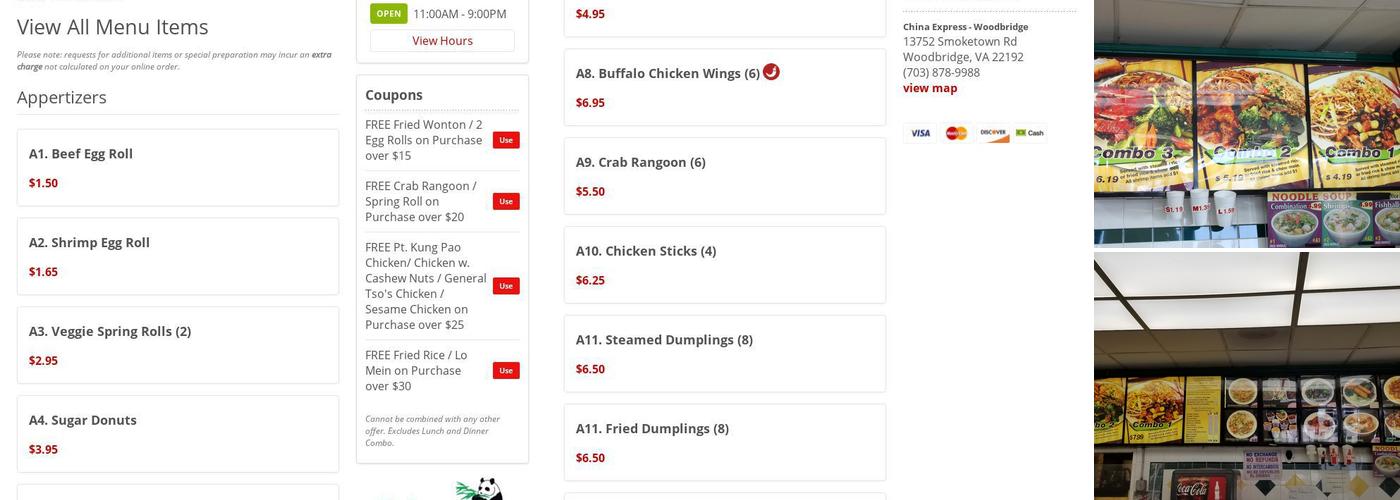 Chinese Food Express Menu