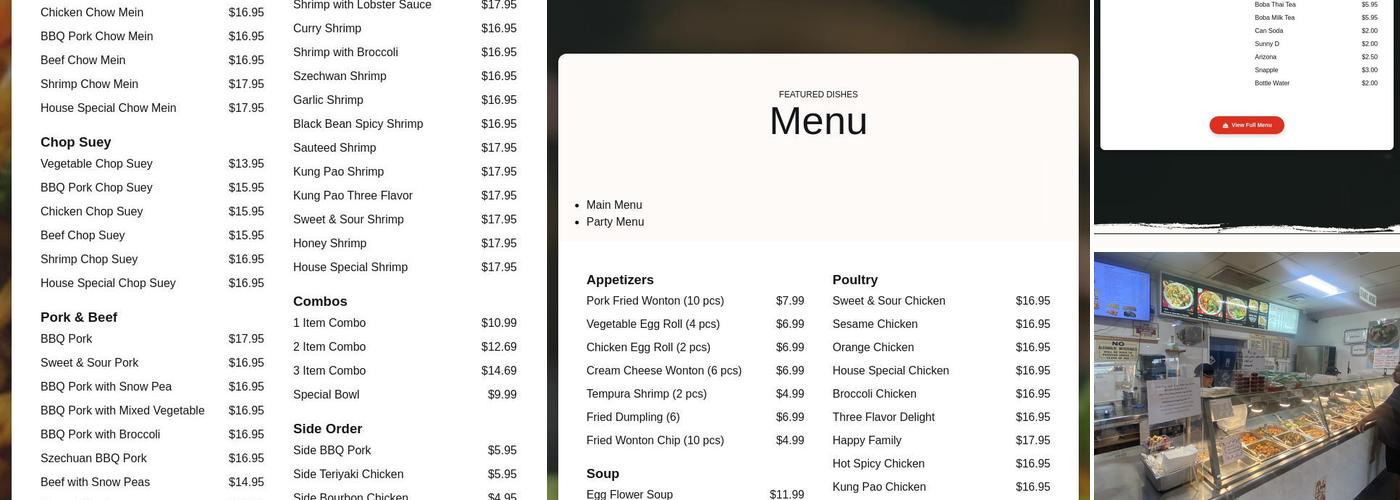 China Wall Menu