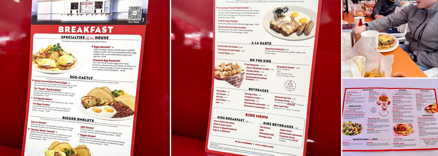 Ruby's Diner Menu