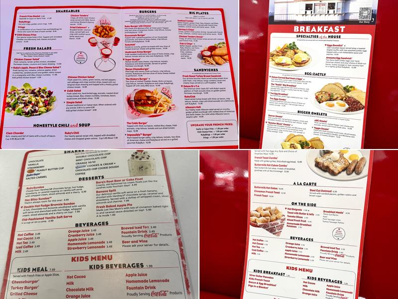 Ruby's Diner Menu