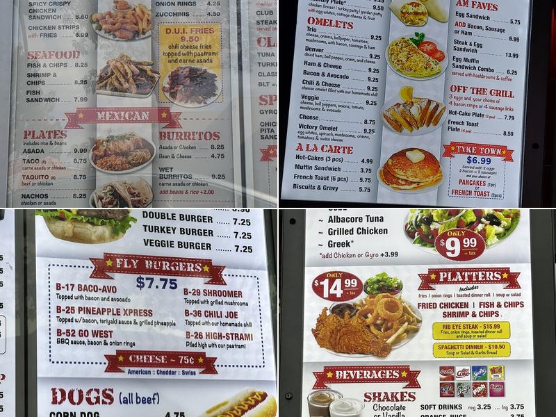 Victory Diner Menu