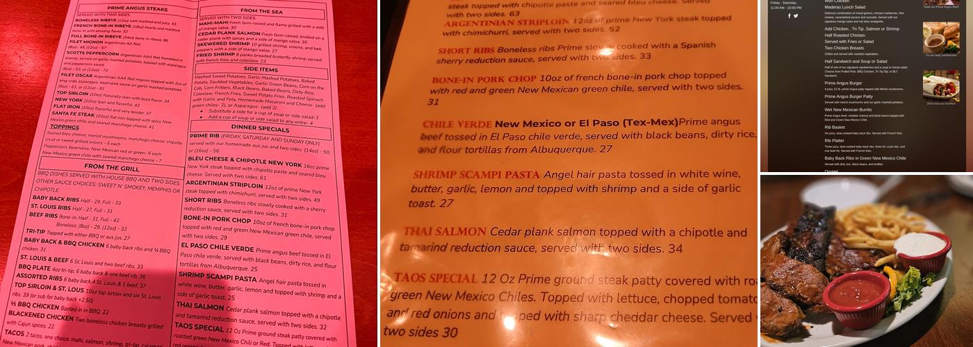 Maderas Steak & Ribs Menu