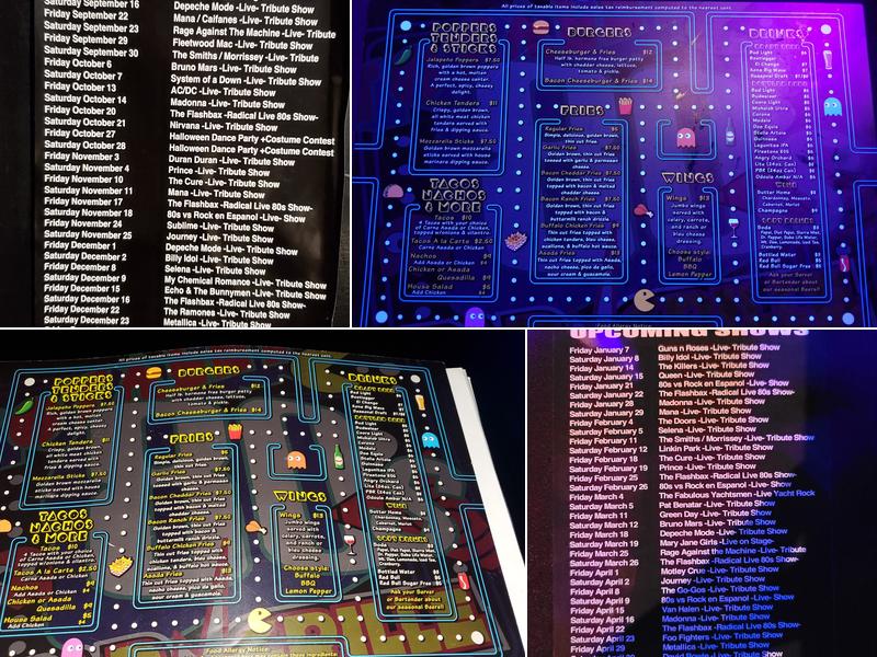 Totally 80's Bar and Grille Menu