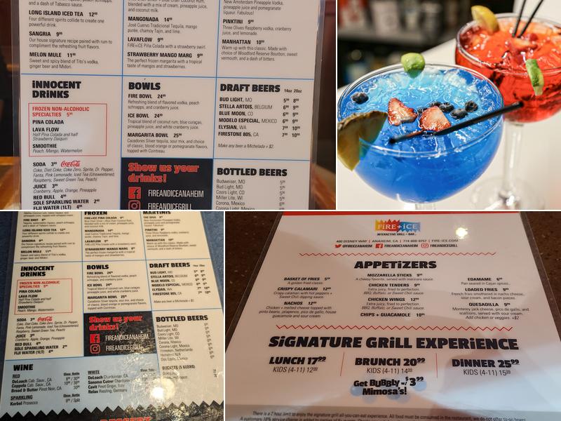 FiRE+iCE Interactive Grill & Bar Menu