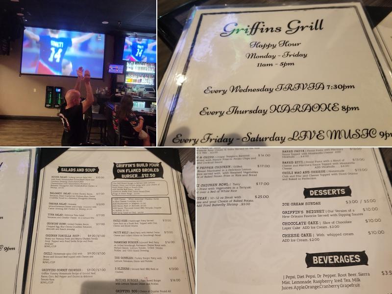 Griffins Grill Menu