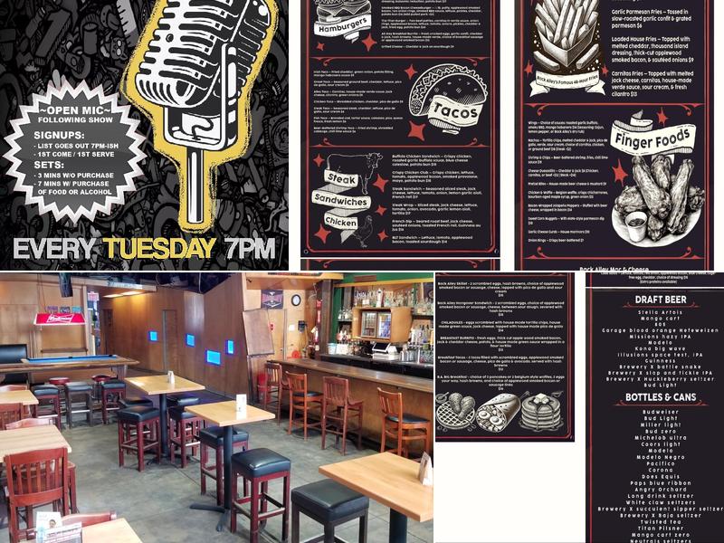 Back Alley Bar & Grill Menu