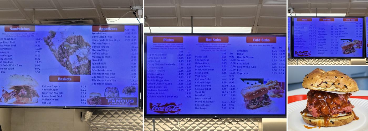 Mikey’s Famous Roast Beef & Seafood Menu