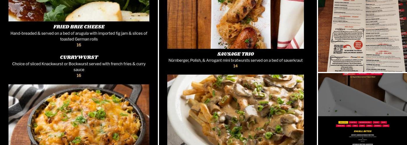 Biergarten @ Old World HB Restaurant & Bar Menu