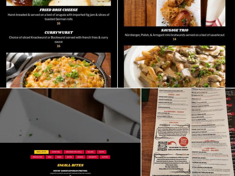 Biergarten @ Old World HB Restaurant & Bar Menu