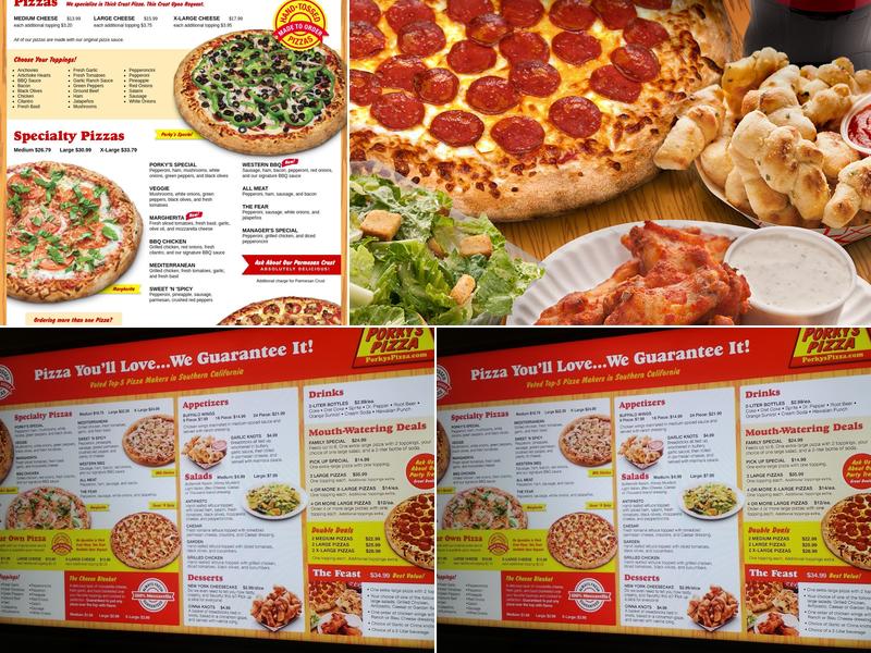 Porky's Pizza Menu
