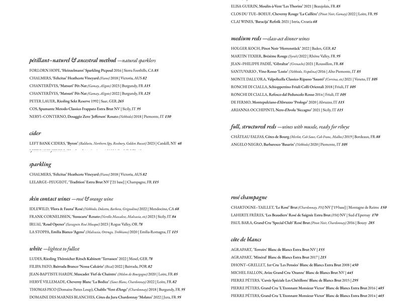 Deer Mountain Inn Menu