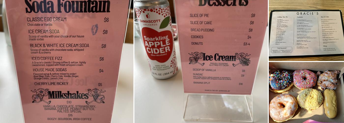 Gracie's Luncheonette Menu