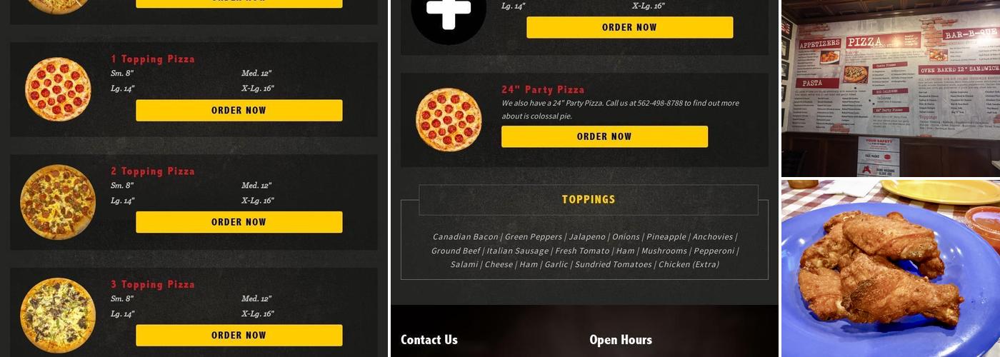 Big E Pizza Menu