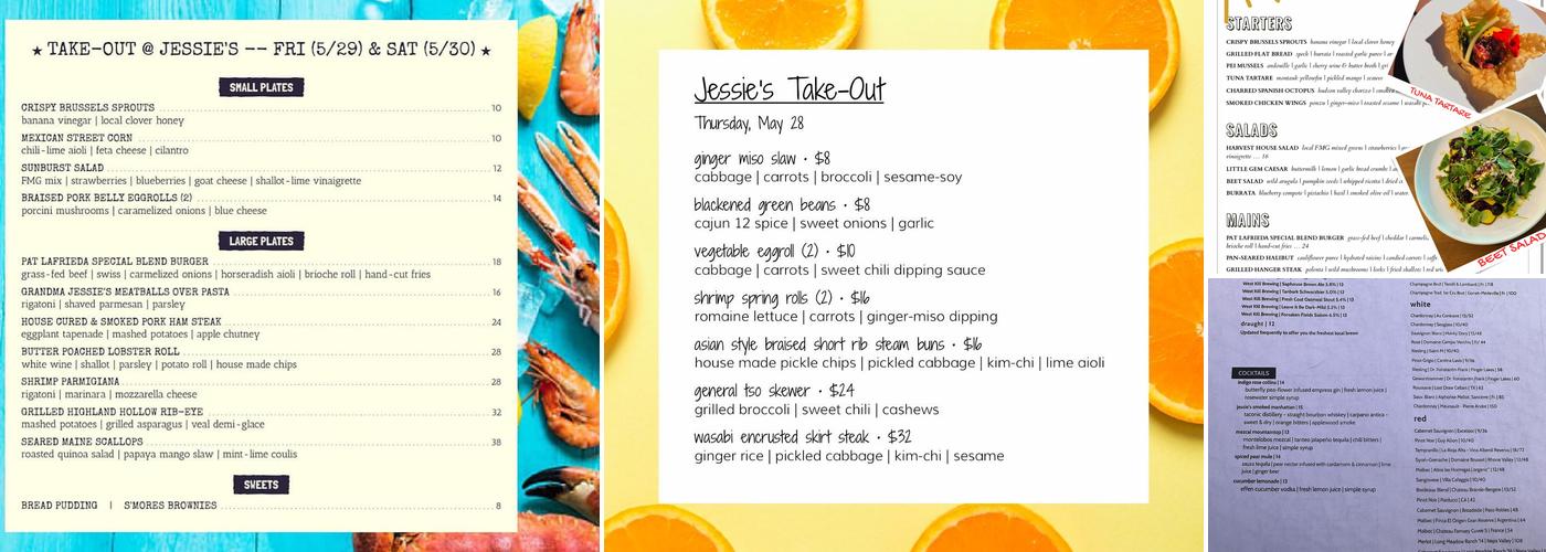 Jessie's Harvest House Menu