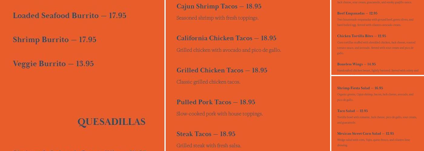 Main Street Menu