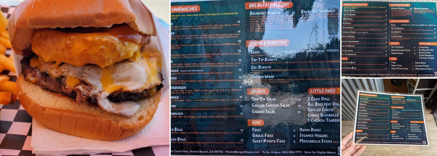 Pocket Burger Shack Menu