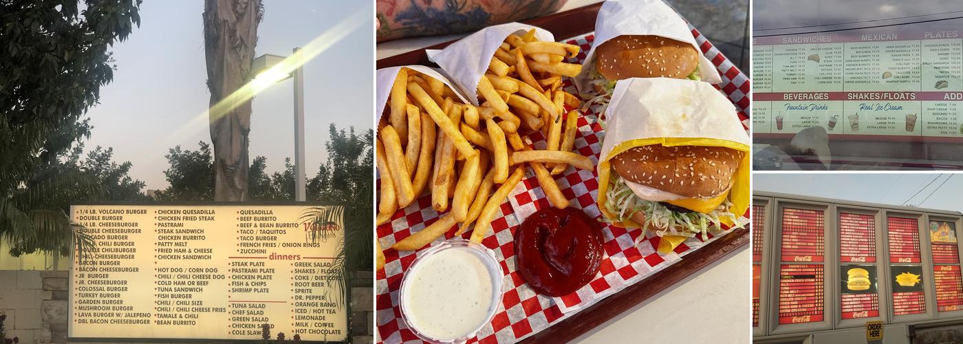 Volcano Burgers Menu