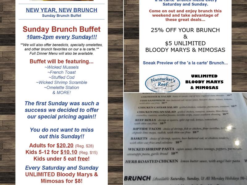 Nantucket's Reef Menu