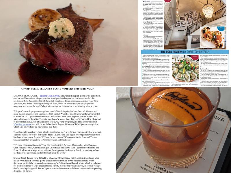 Selanne Steak Tavern Menu