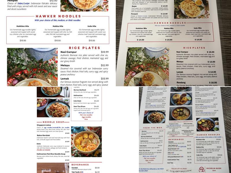 Borneo Eatery Menu