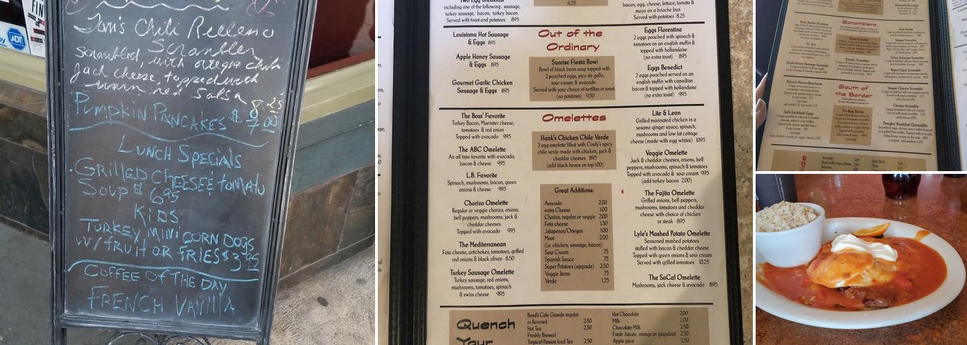 Coffee Cup Cafe Menu