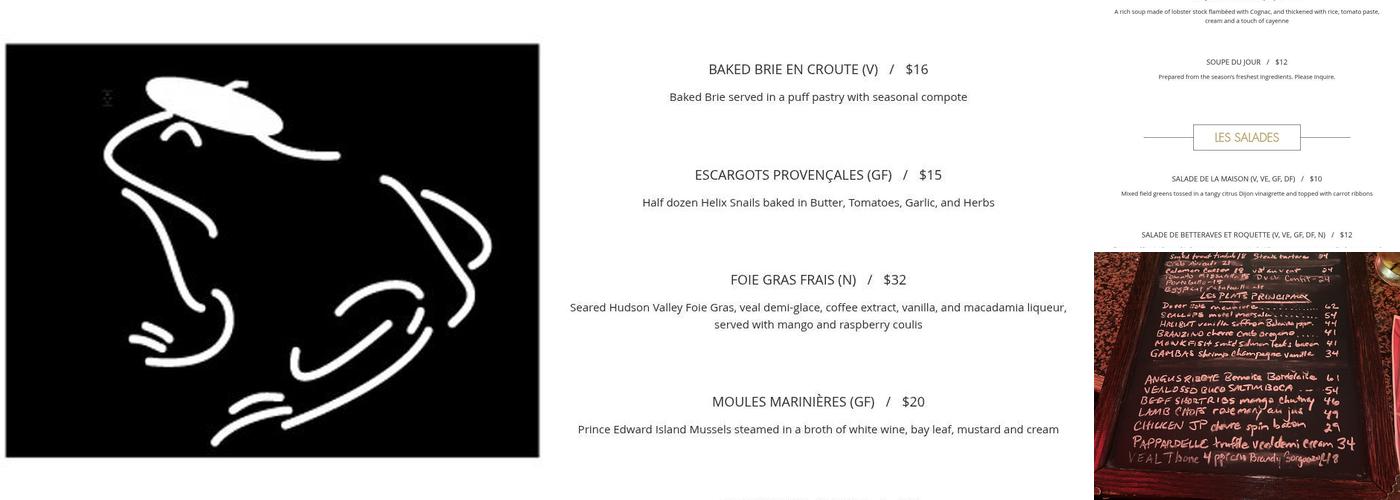 Le Fou Frog Menu