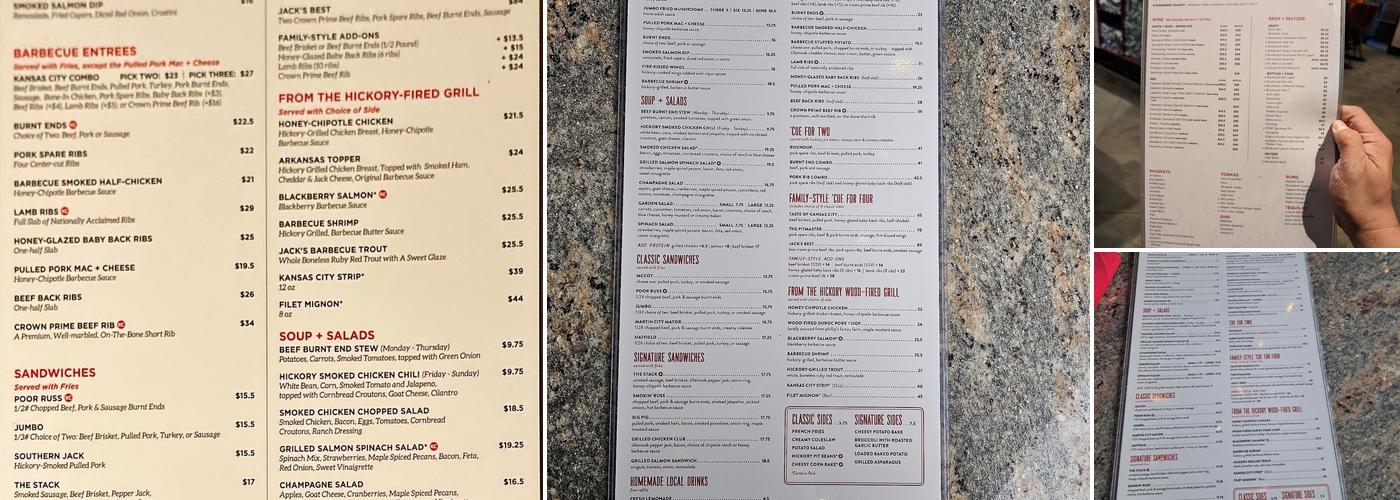 Jack Stack Barbecue - Freight House Menu
