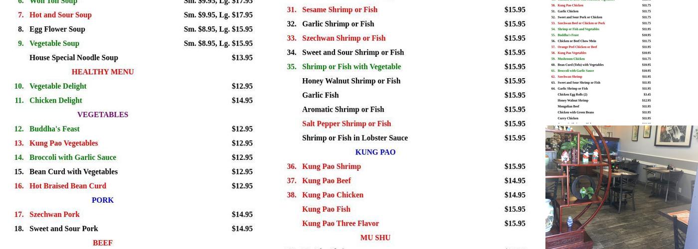 Eggroll King Menu