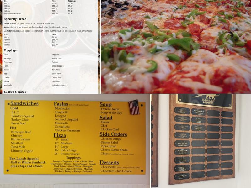Pointers Pizza Menu
