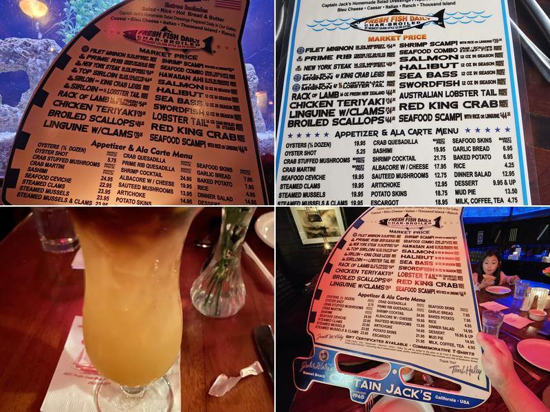 Captain Jack's Menu