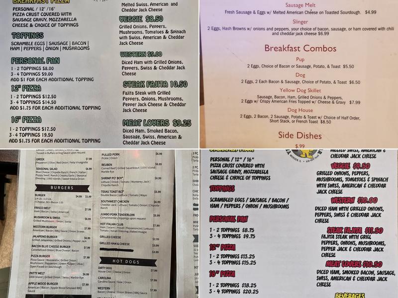 Yellow Dog Cafe & Bar Menu
