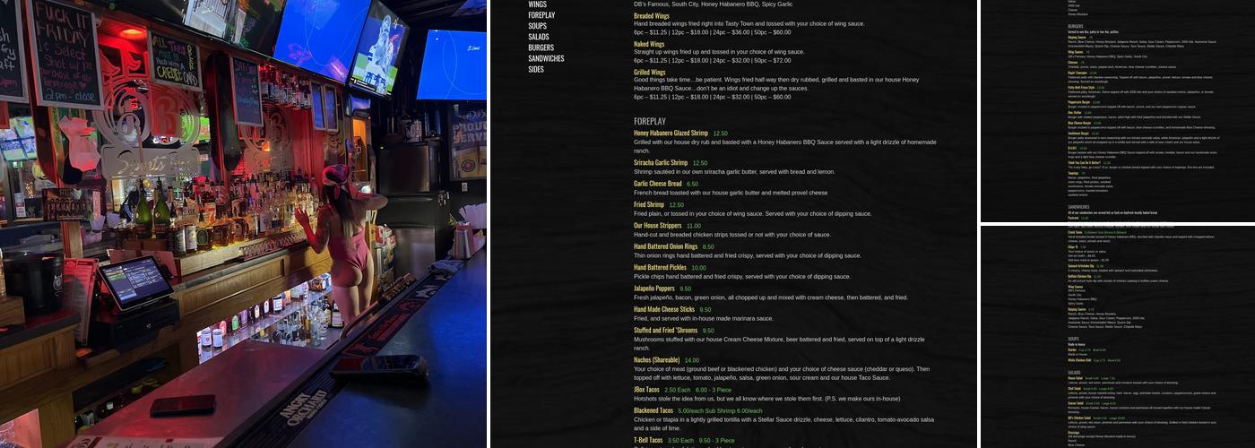 DB's Sports Bar Menu