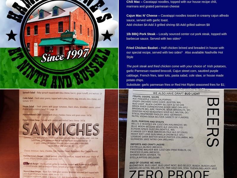 Hammerstone's Menu