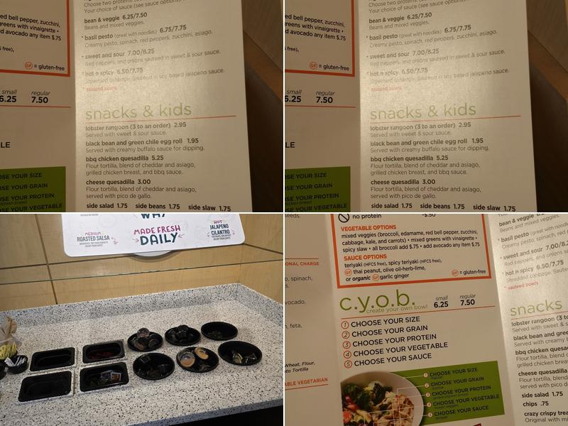 Crazy Bowls and Wraps Menu