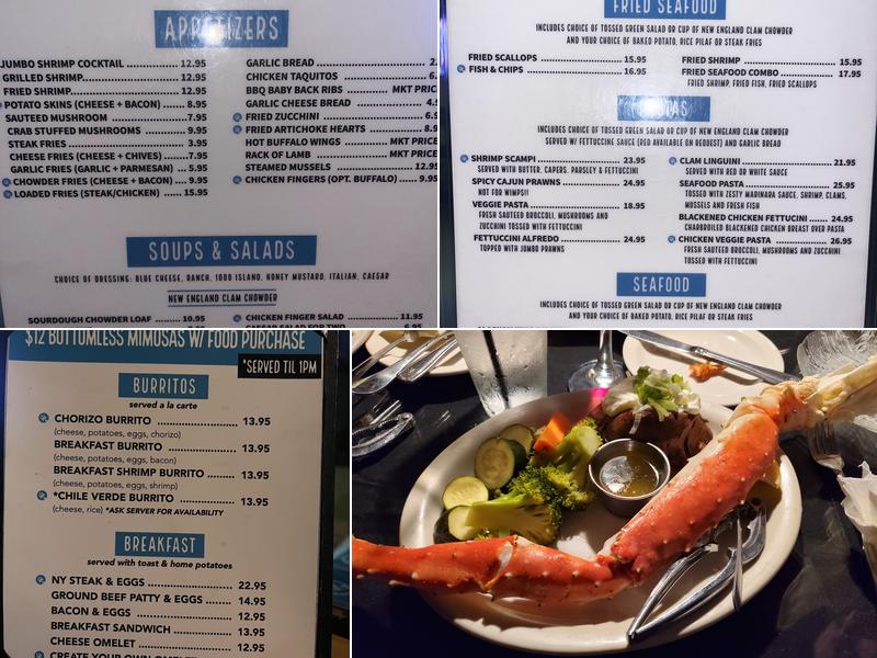 J King Neptune's Restaurant Menu