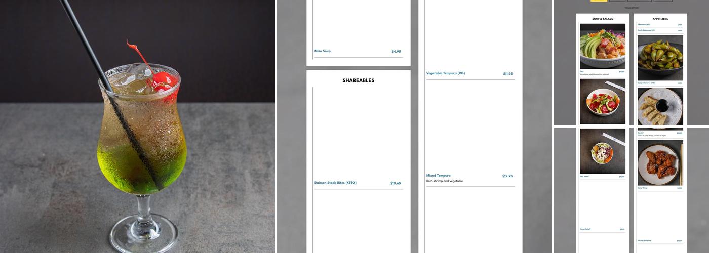 Daimon Japanese Restaurant Menu