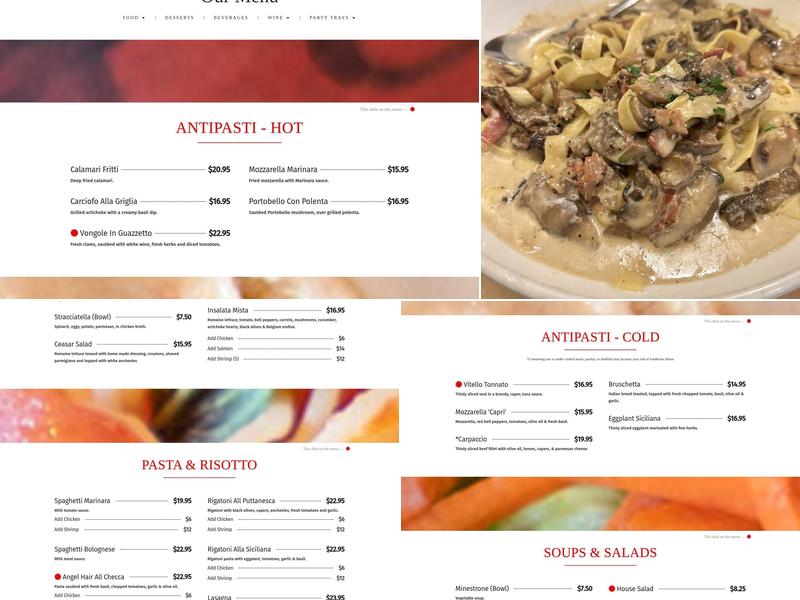 Mangia Mangia Restaurant Menu