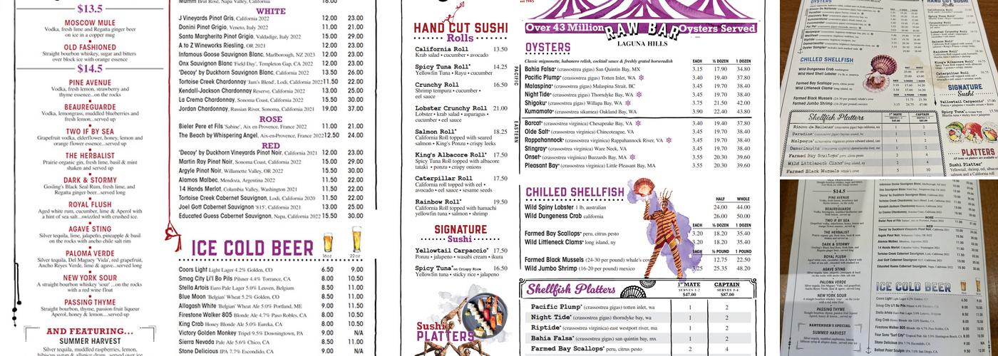 King's Fish House Menu