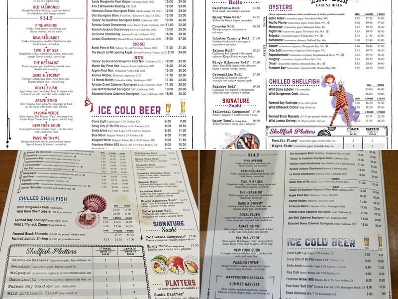 King's Fish House Menu