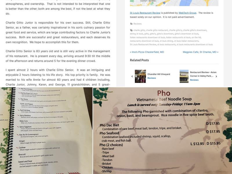 Viet - Thai Restaurant Menu