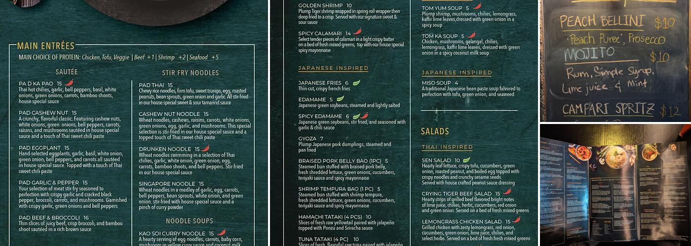 Sen Thai Asian Bistro Menu