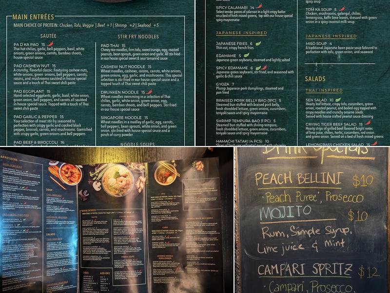 Sen Thai Asian Bistro Menu