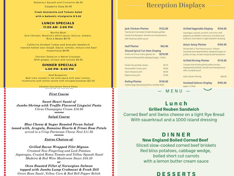Roseina's Menu