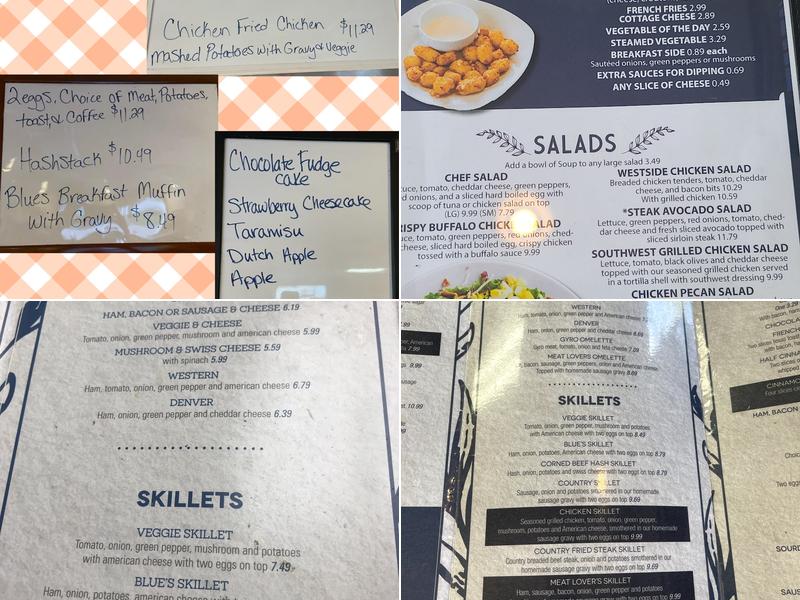 Blue's Cafe Menu