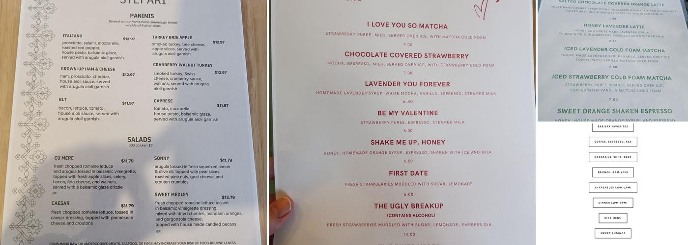 Stefari West Avenue Menu