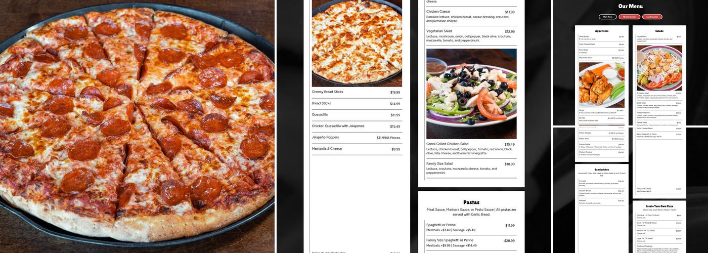 Lamppost Pizza - Vista Menu