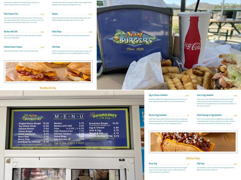 Nessy Burgers Menu